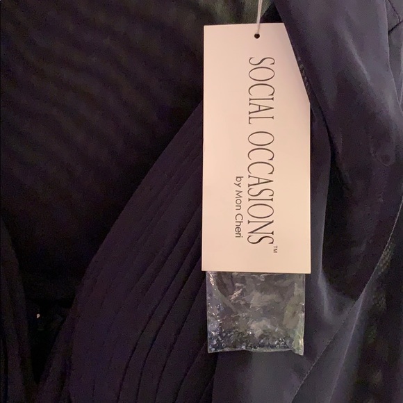 Mon Cheri Navy Blue Cocktail Dress Size 8 - Picture 3 of 6